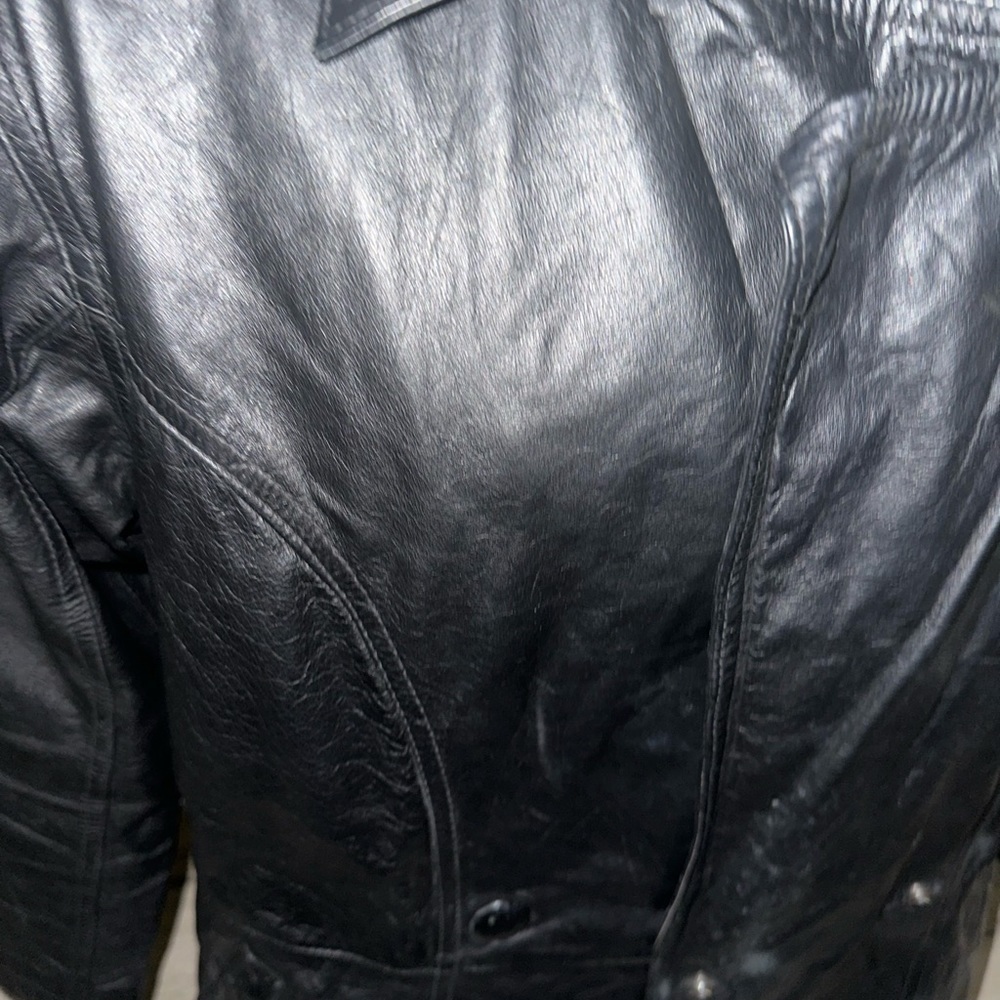 Men’s Pre Own As Is SizeS Small Button Wilson’s Express Black Leather Jacket - Picture 6 of 6